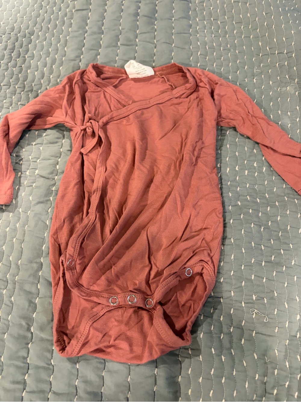 Kate Quinn Rust and purple Long Sleeve Baby Wrap Onesies